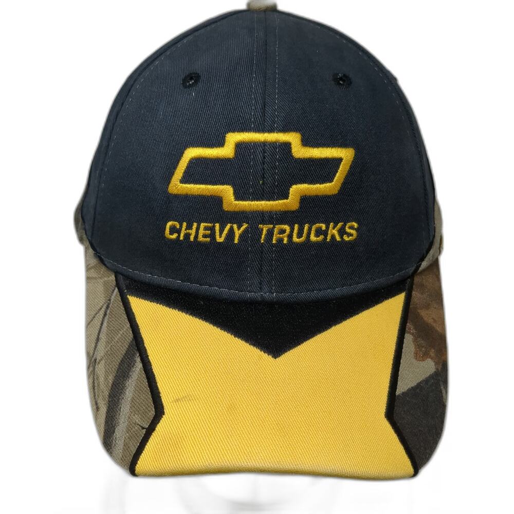 Paramount Outdoors Baseball Cap Blue Yellow OSFM Chevy Trucks Camo Slideback Hat